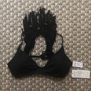 NWT L*Space fringe bikini top S